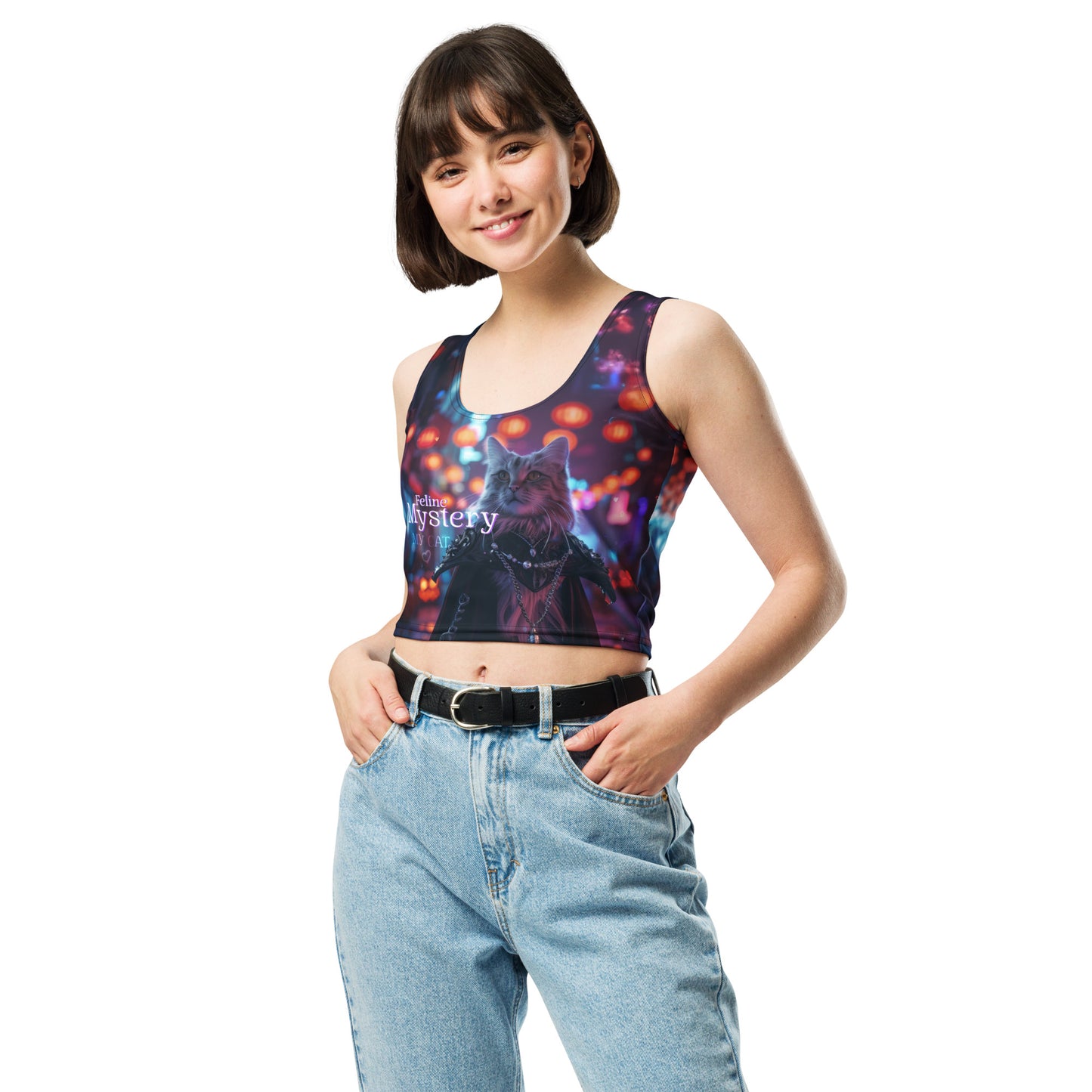 Crop Top "Feline Mystery" – Edición Especial Halloween